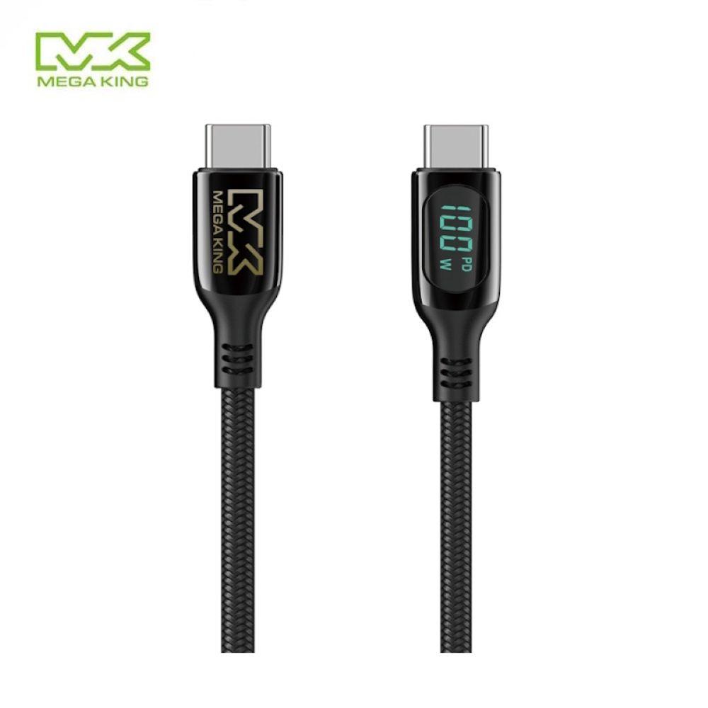 MEGA KING C to C 100W 數顯充電編織線 1.5M