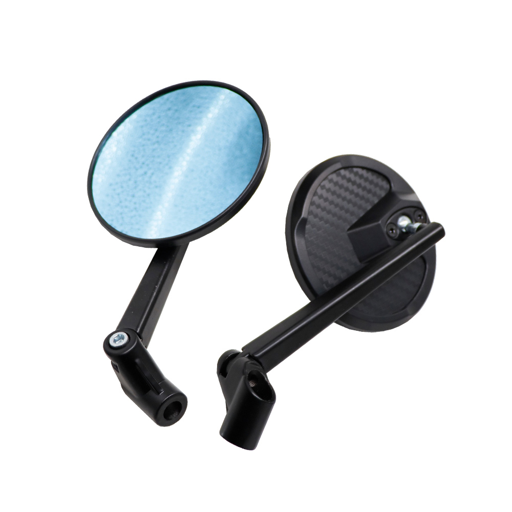 【風之守護】機車後照鏡2入-碳纖圓鏡-白鏡 (車型通用 高清防眩光 機車後視鏡 摩托車後照鏡)