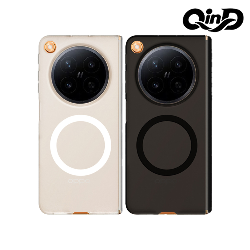 QinD OPPO Find N6 5G 隱砂磁吸保護殼(輕砂白)