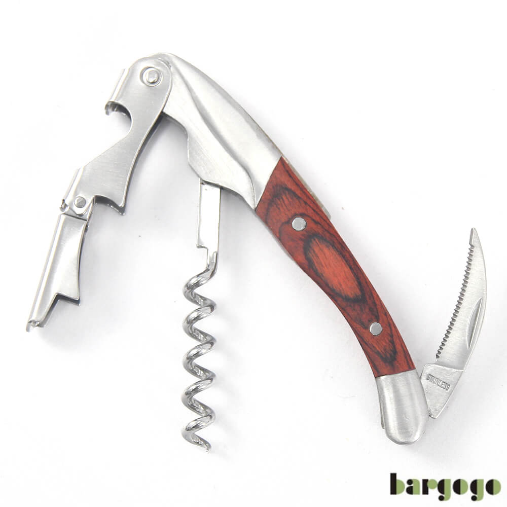 Bargogo 多功能兩段式木柄紅酒開瓶器 (盒裝版)