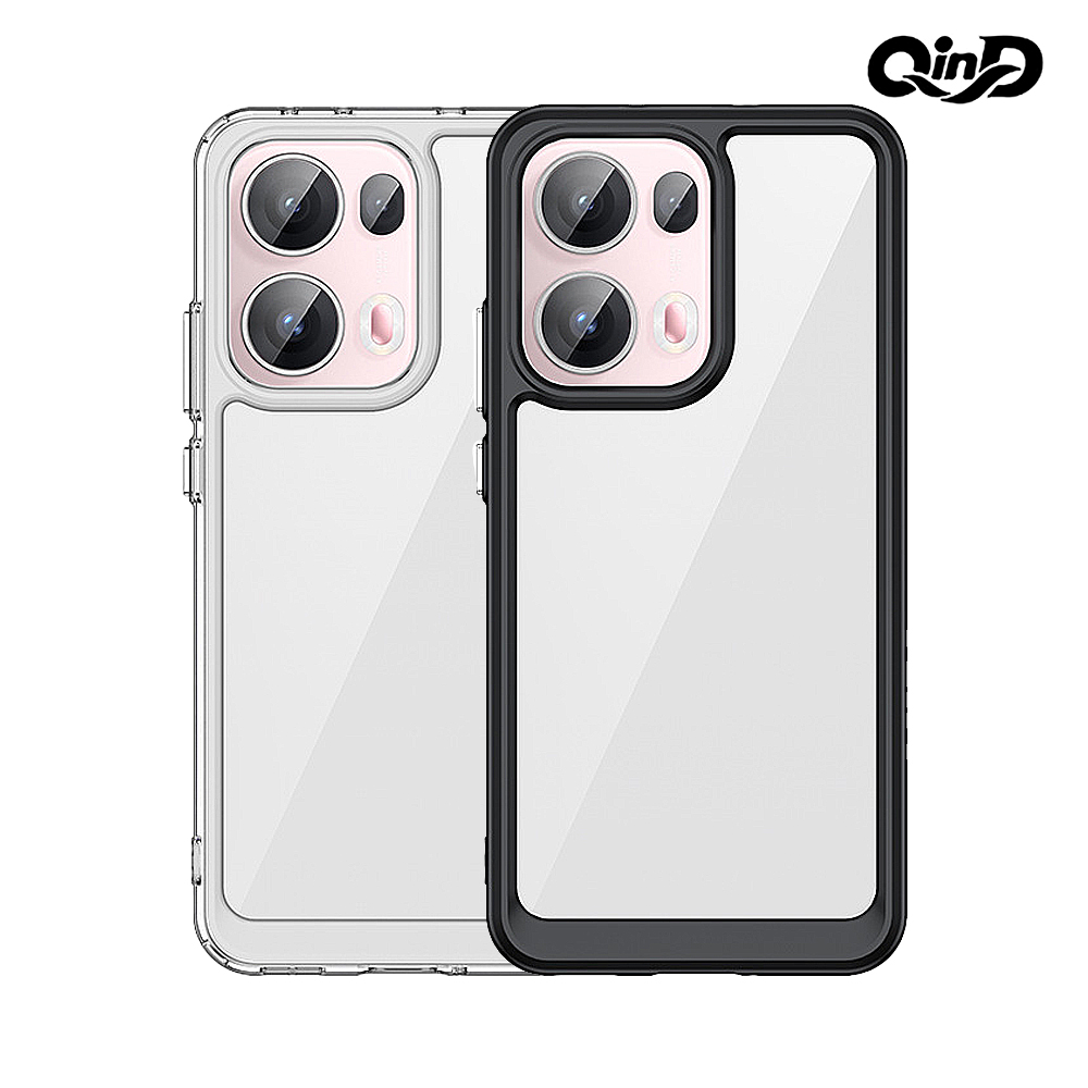 QinD OPPO Reno 13 Pro 5G 雙料太空殼(透明)