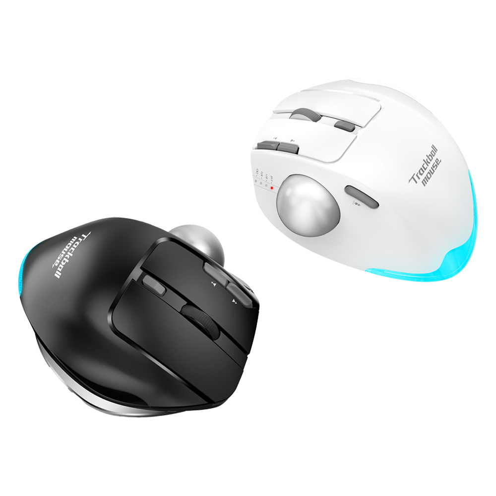 ZELOTES F-33 軌跡球雙模無線滑鼠(拇指)(白色)