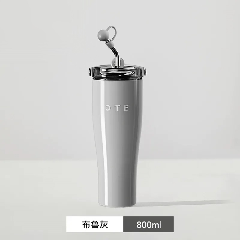 OTE歐堤 LQ 800ML Raincolor T2 316不銹鋼吸管保溫杯 保溫杯 隨行杯 布魯灰