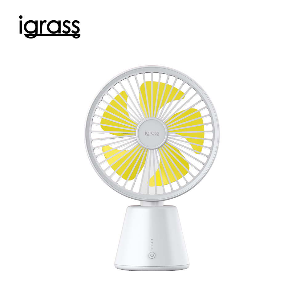 igrass 電動擺頭靜音循環風扇-白