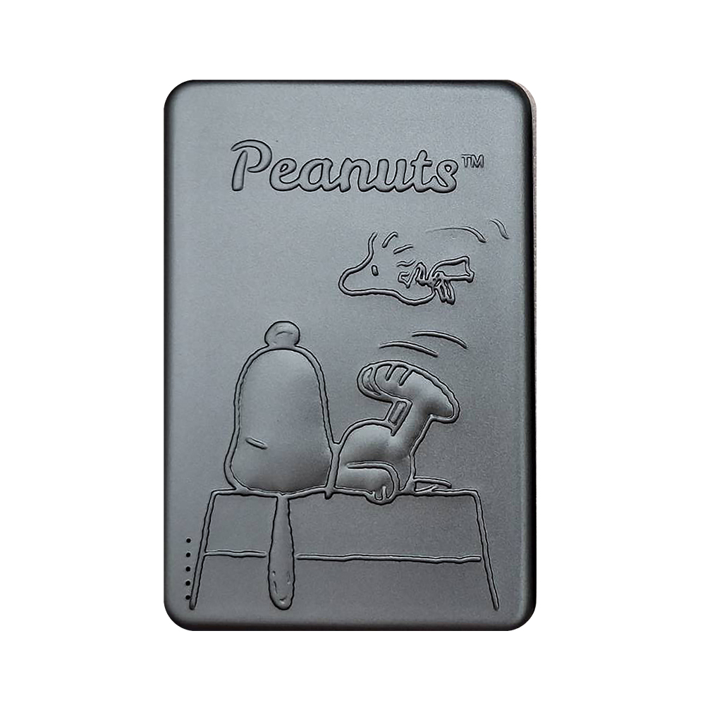【SNOOPY史努比】浮雕限定款 20W PD超薄磁吸無線快充行動電源10000mAh_浮雕紅屋(深灰)