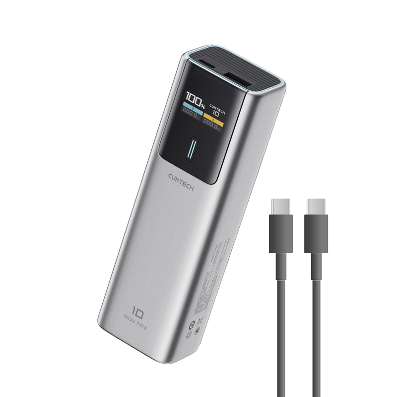 【Wh+CCC標示】CUKTECH 酷態科 10號 150W 行動電源 10000mAh 可充筆電 可上飛機 (PB100P)-金屬灰