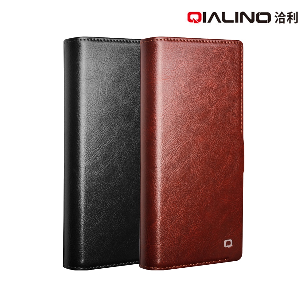 QIALINO SAMSUNG 三星 Galaxy S25+ 真皮經典皮套(磁扣款)(棕色)