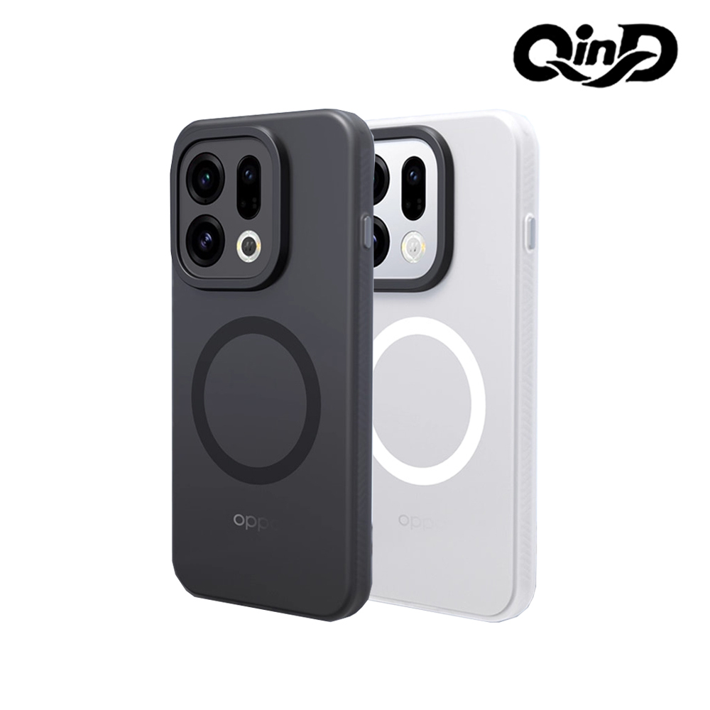 QinD OPPO Find X9 Pro 5G 隱砂磁吸保護殼(輕砂白)