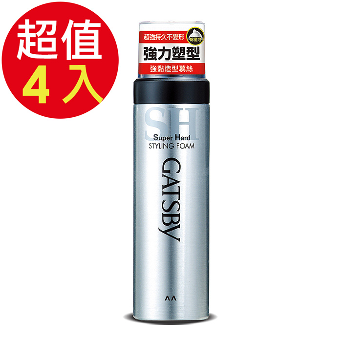 GATSBY 強黏造型慕絲x4入(185g/入)