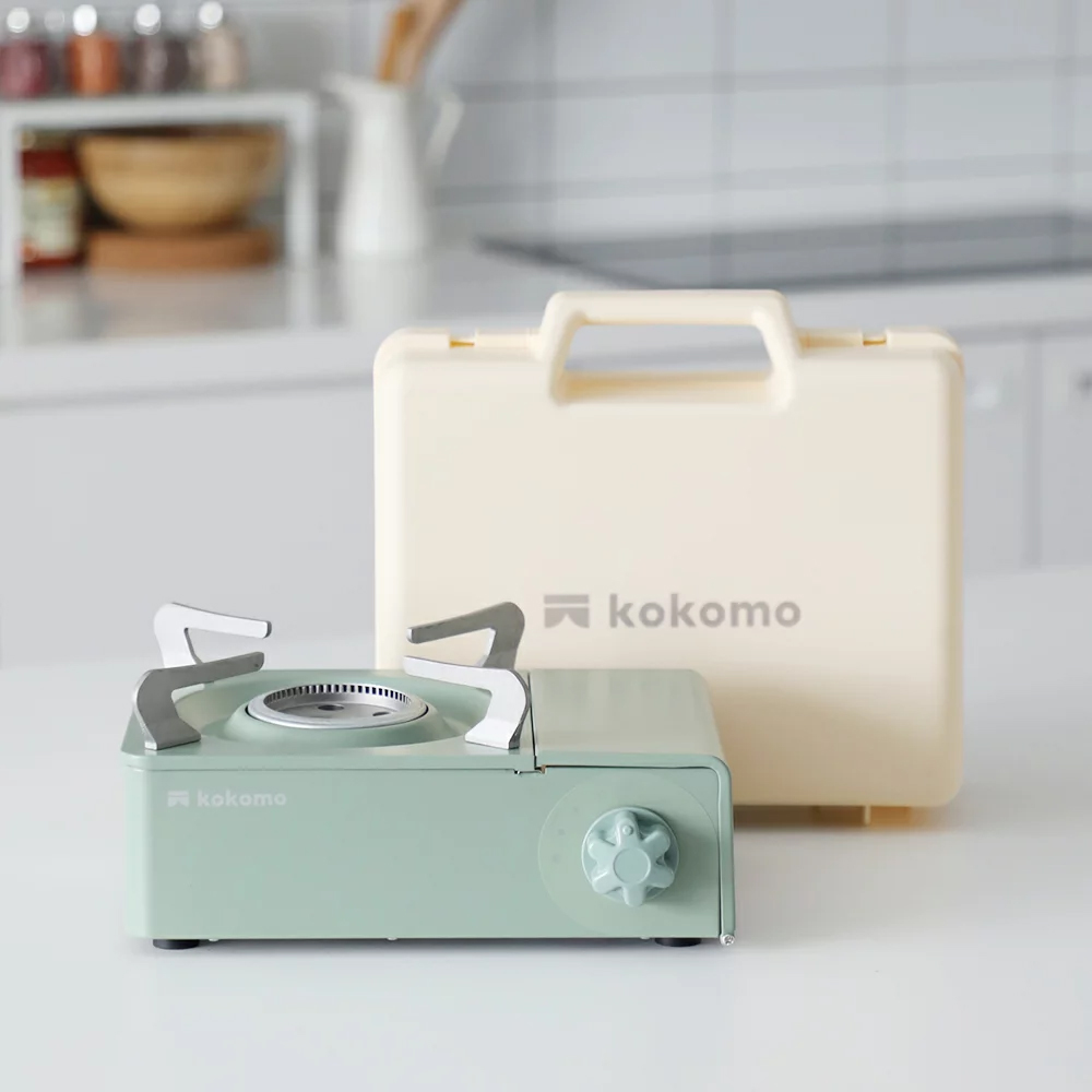 kokomo 3.0kW大火力便攜美型卡式爐(附手提保護外殼) KM-205【抹茶綠】