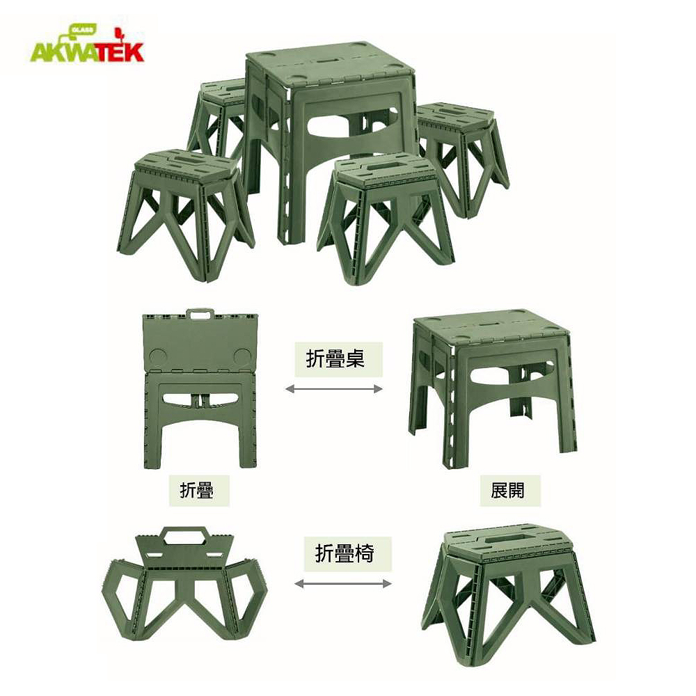 AKWATEK 手提式折疊桌椅(一桌四椅) AK-08142