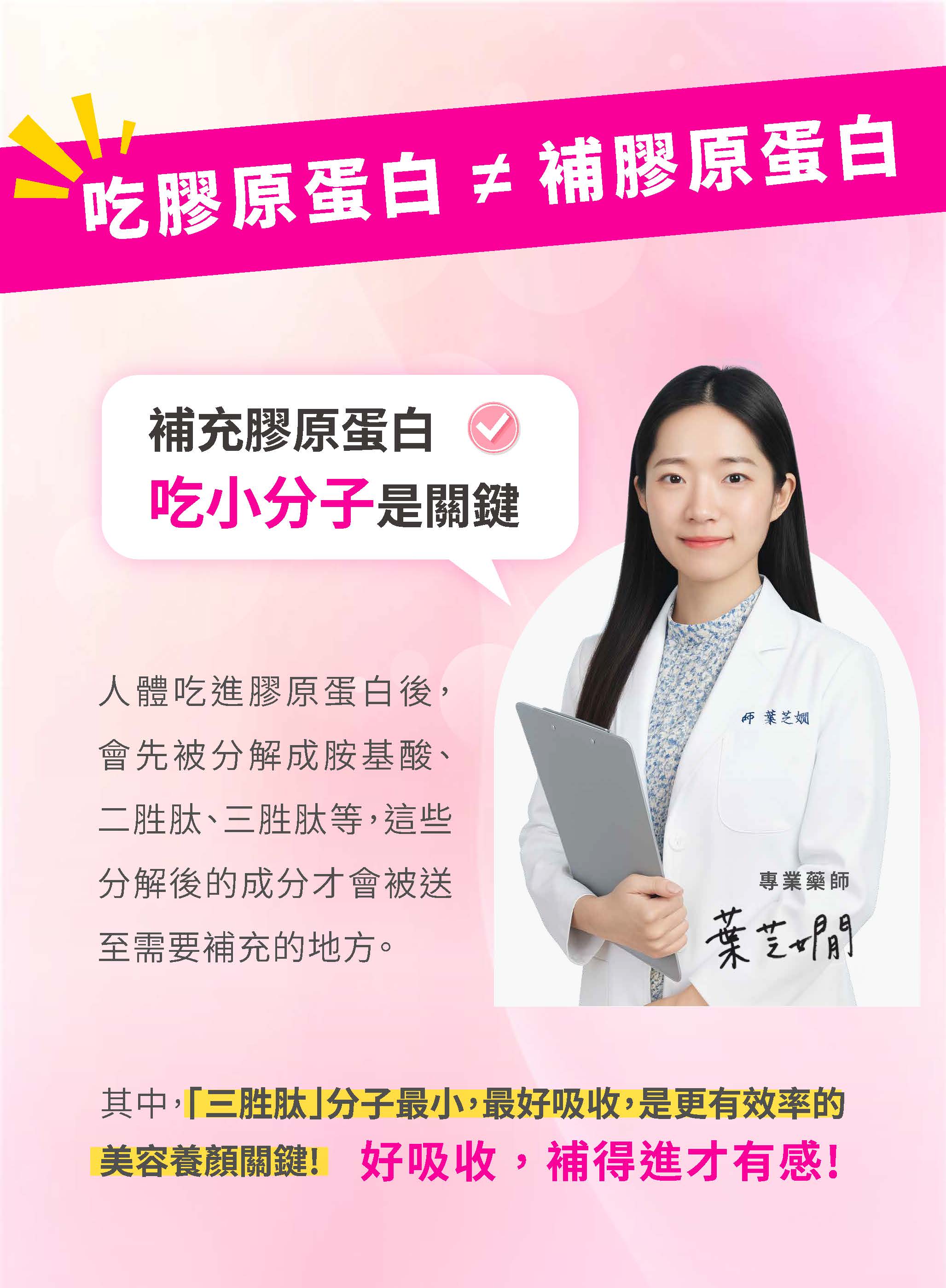 膠原蛋白推薦首選三胜肽小分子好吸收