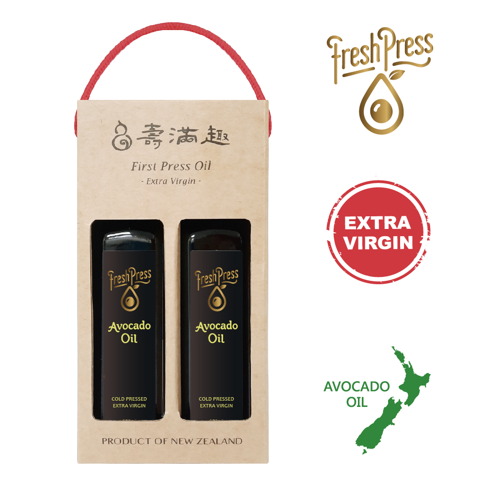 【壽滿趣-FreshPress】澳洲頂級冷壓初榨酪梨油禮盒(250mlx2)