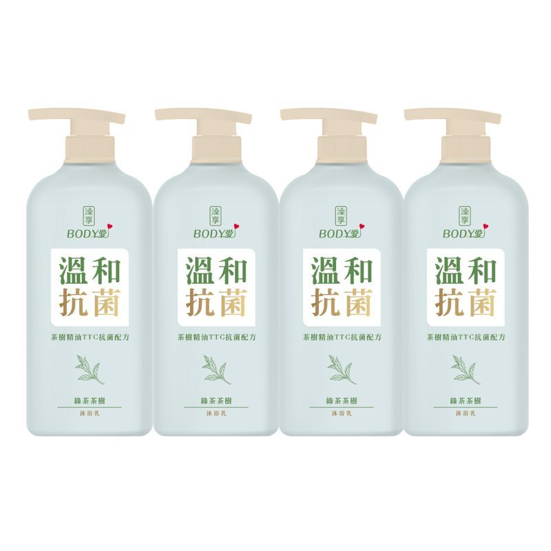 【澡享】BODY愛抗菌沐浴乳(綠茶茶樹)900g*4入