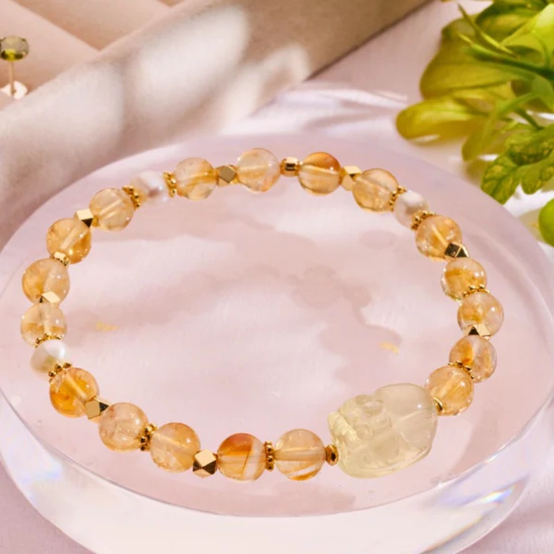 【DOZO嚴選】Encounterlove-招財貔貅丨黃水晶貔貅 黃塔晶 天然珍珠