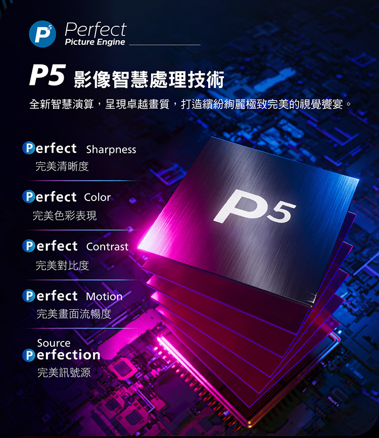 全新智慧演算,呈現卓越畫質,打造繽紛絢麗極致完美的視覺饗宴