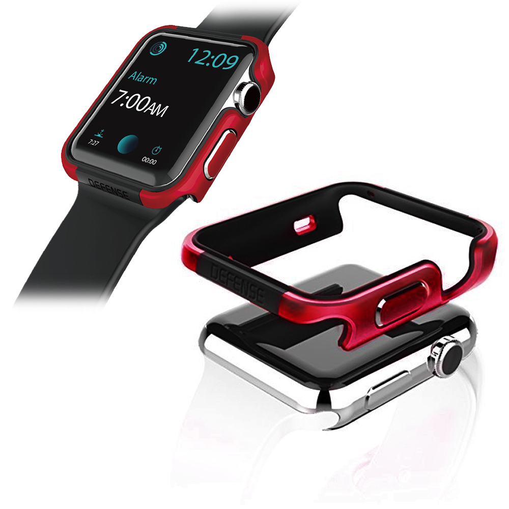 刀鋒Edge系列 Apple Watch 42mm 鋁合金雙料保護殼 保護邊框(野性紅)
