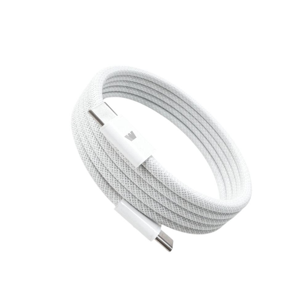 Wephone 雙頭 Type-C 100W 磁吸收納快充線/傳輸線/充電線(120公分)-雪霜白