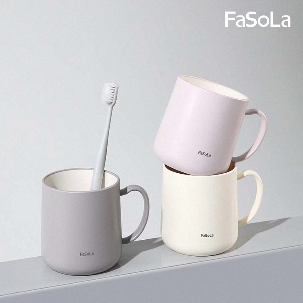 FaSoLa 日式仿陶瓷雙層朝暮口杯 漱口杯 朱砂紅