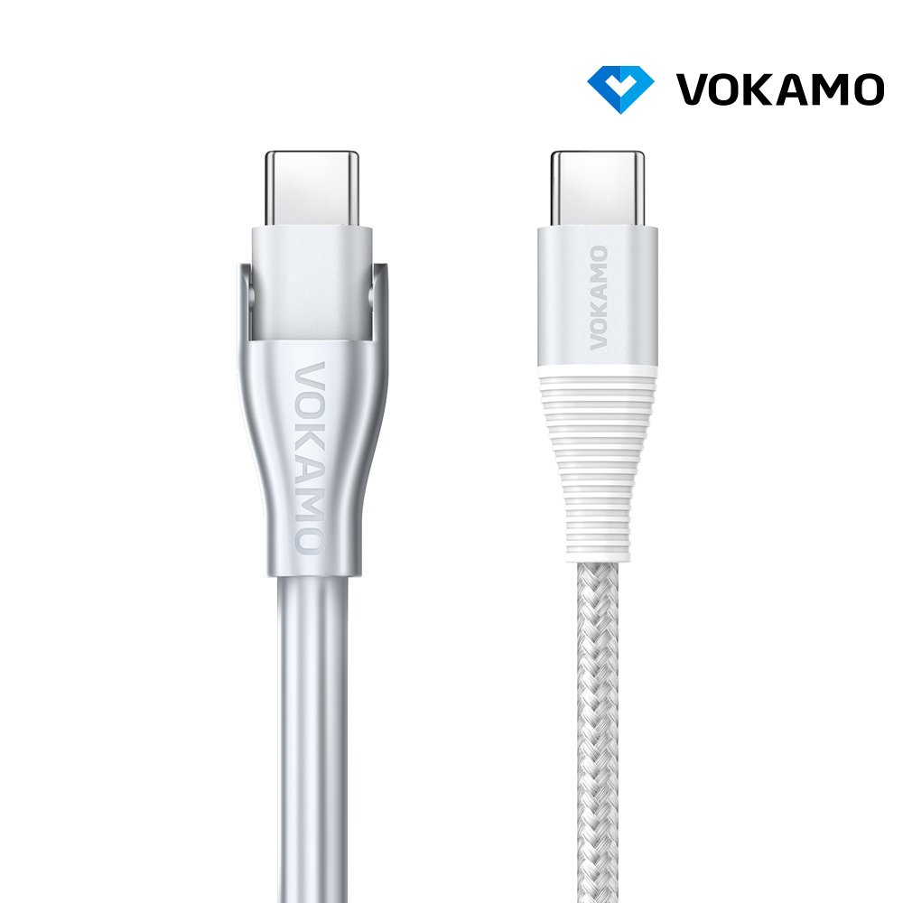 VOKAMO USB Type-C to Type-C 皓金支架充電傳輸線(60W)(1.2M)