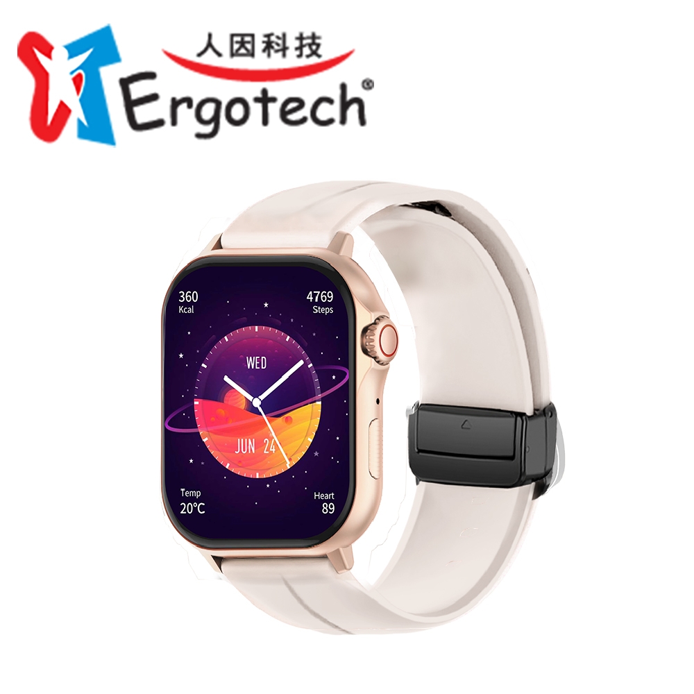 ERGOLINK 人因 SW320 AMOLED 2.13吋GPS定位通話腕錶-伯爵金