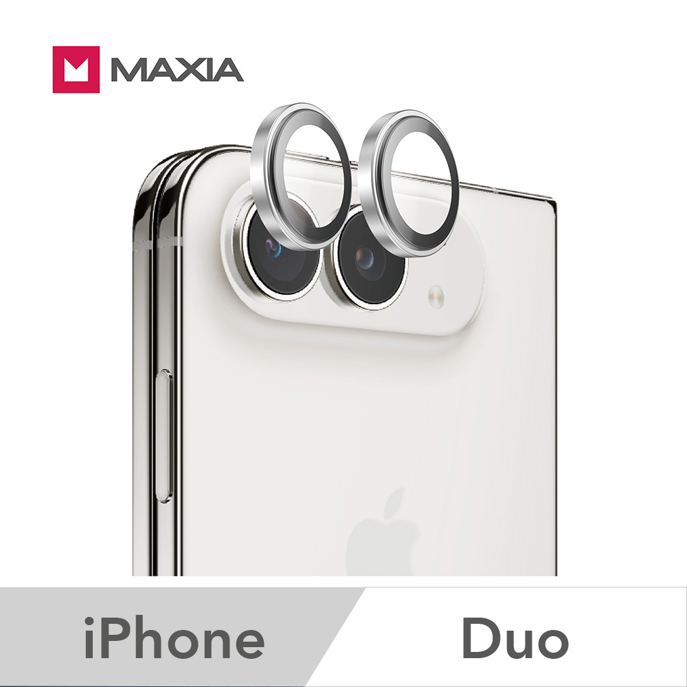 【MAXIA】 iPhone Duo GIA藍寶石保護鏡貼-不鏽鋼框系列(銀色SL)
