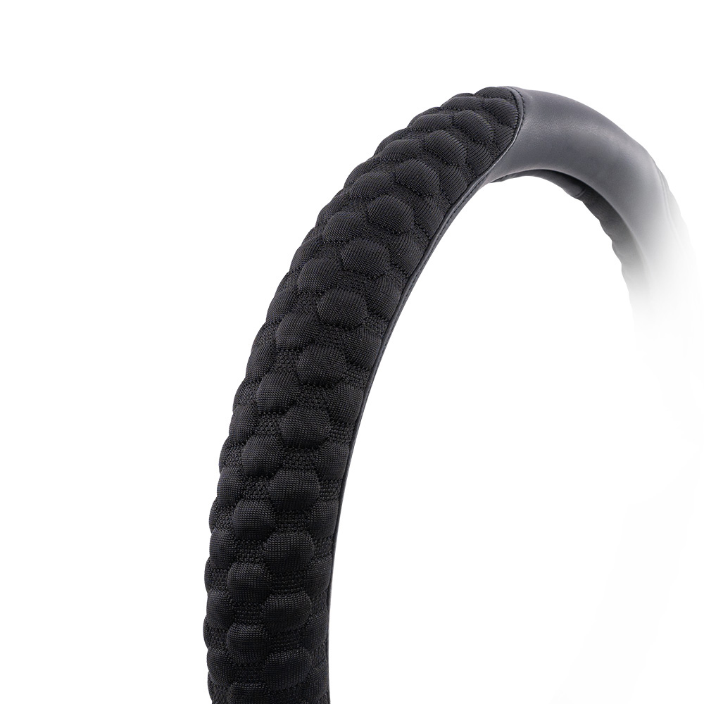 【安伯特】超纖透氣方向盤套(豆豆先生) 止滑 高耐磨 高韌性 透氣吸汗 (M)