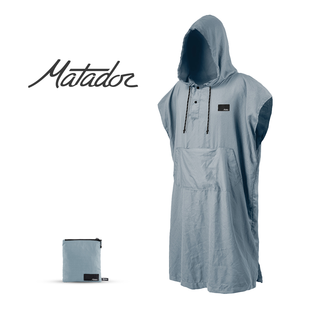 【Matador 鬥牛士】NanoDry Packable Towel Poncho 便攜速乾毛巾衣 - 內斂藍/沙灘/折疊/毛巾/隨身/衝浪/收納/快乾/海灘