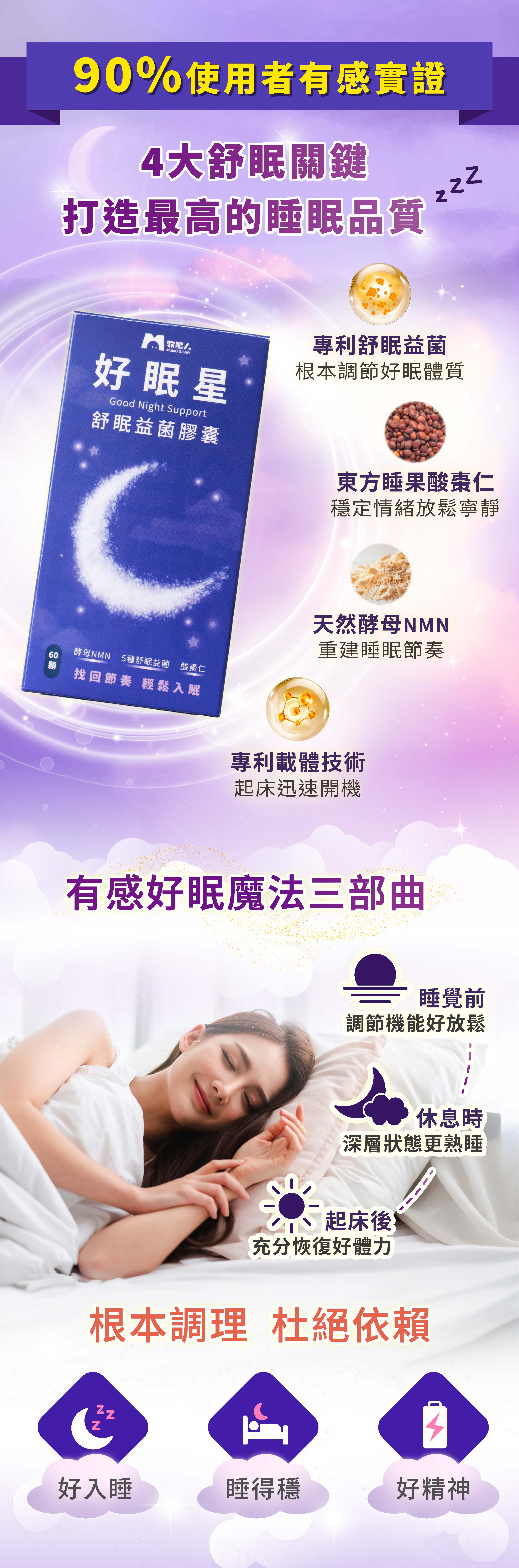 牧星人好眠星舒眠益生菌幫助入睡保健食品