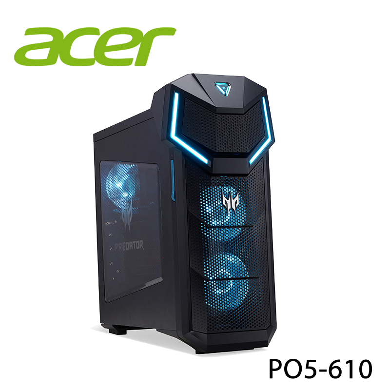 【ACER宏碁】PO5-610 i7-8700 桌上型電腦-送acer電競滑鼠+電競滑鼠墊+Hello Kitty不鏽鋼快煮壺+acer馬克杯