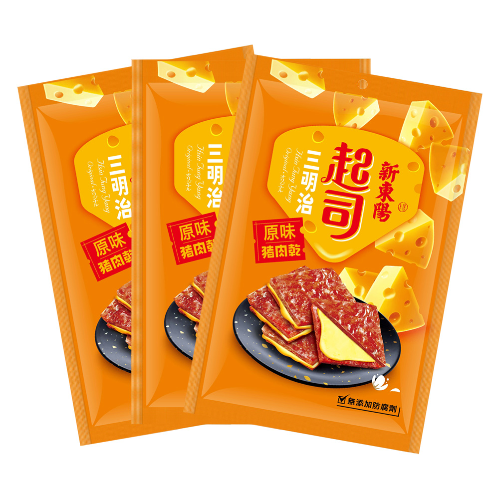 【新東陽】起司三明治豬肉乾 (180g*3包)