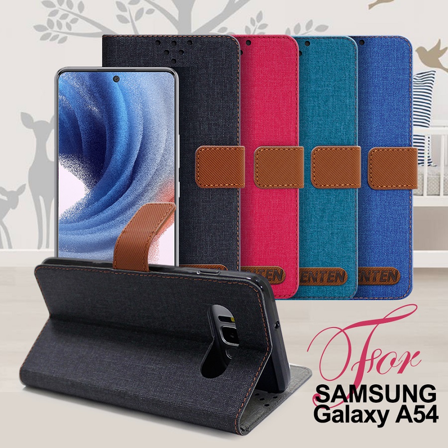 GENTEN for 三星 Samsung Galaxy A54 5G自在文青風支架皮套-桃色