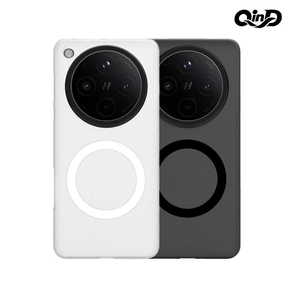 QinD OPPO Find X8 Pro 5G 隱砂磁吸保護殼(輕砂白)