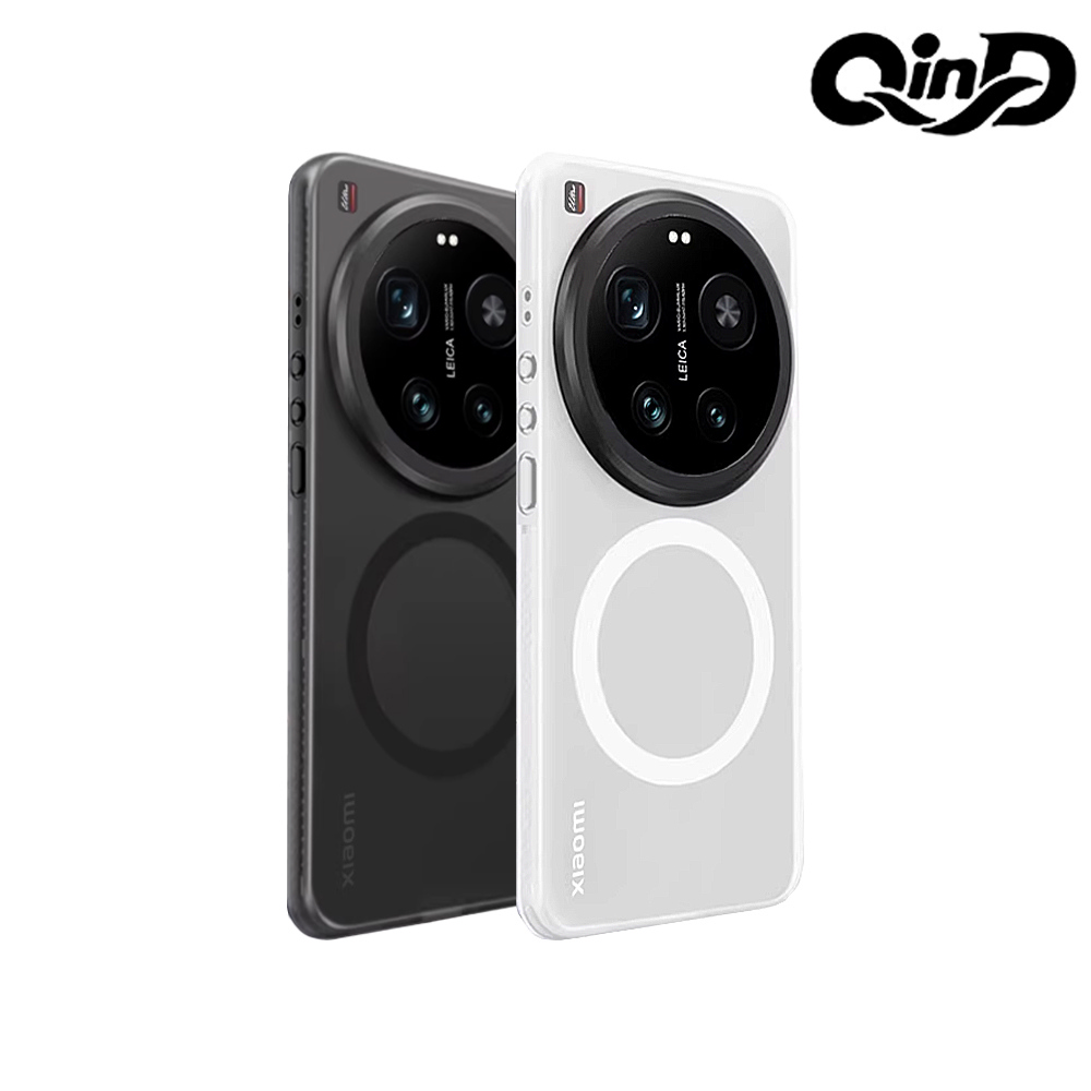 QinD Xiaomi 小米 17 Ultra 5G 隱砂磁吸保護殼(輕砂白)