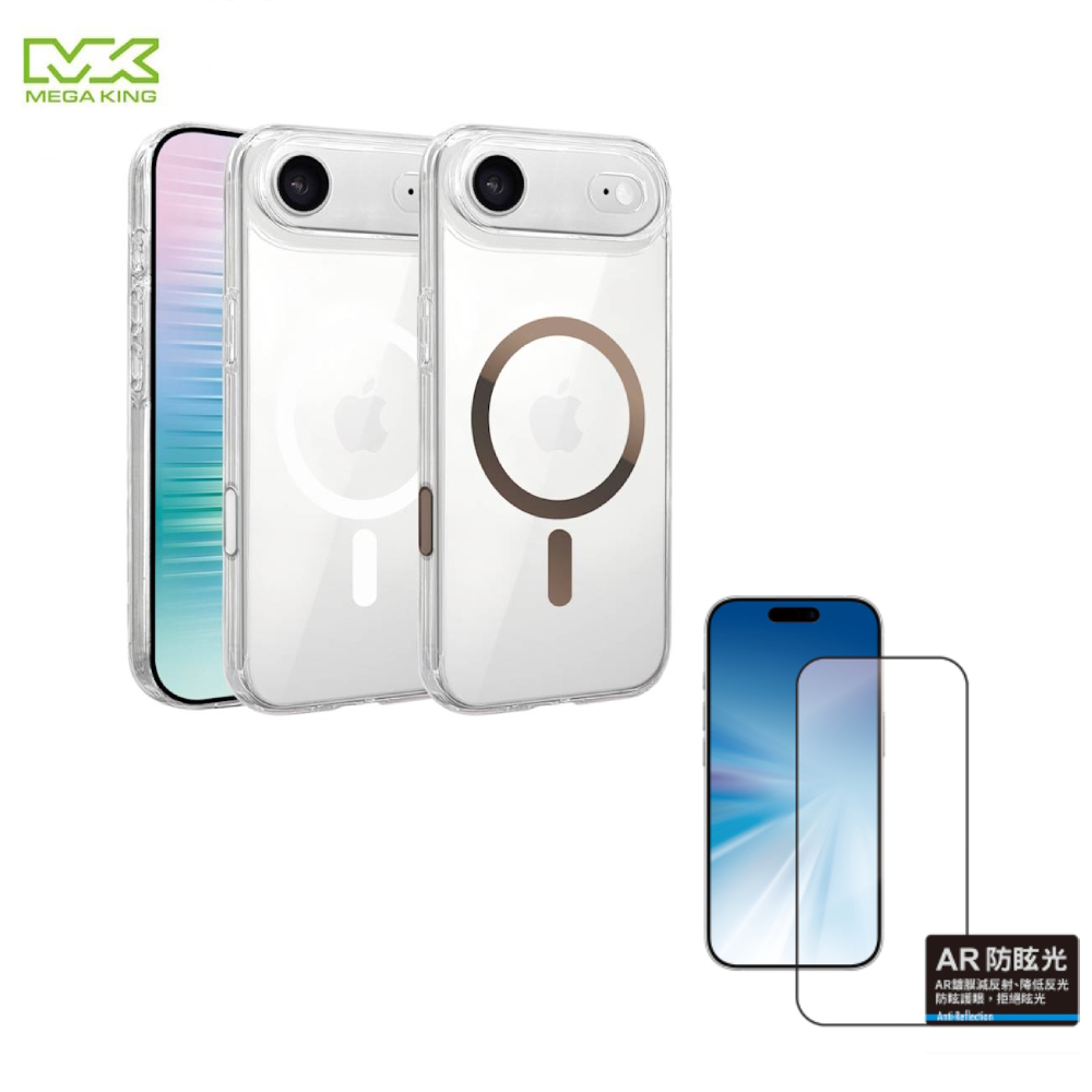 【組合優惠】MEGA KING iPhone Air 快捷感測磁吸保護殼+反射防眩滿版貼