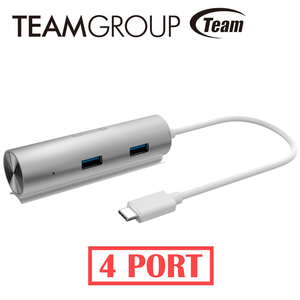 TEAM十銓科技 Type C 4 PORT HUB轉接器 TWT03 - 星河銀