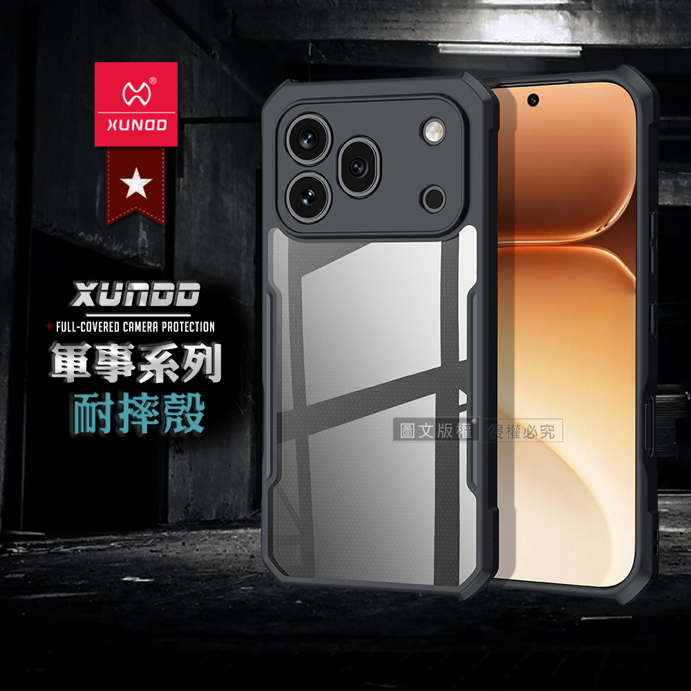 XUNDD訊迪 軍事防摔 榮耀HONOR 600 Pro 鏡頭全包覆 清透保護殼 手機殼(夜幕黑)
