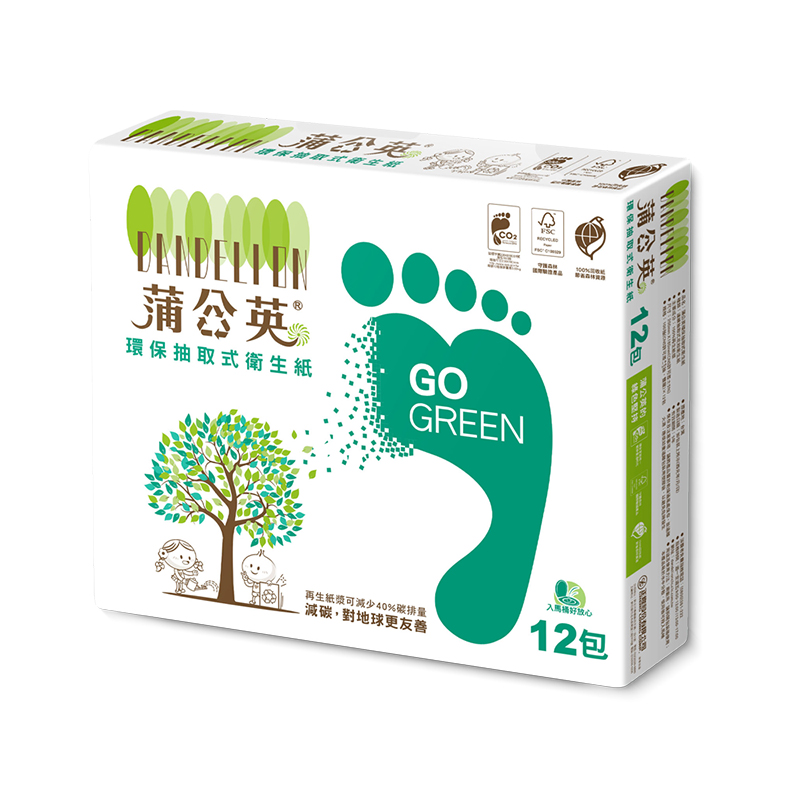 【蒲公英】環保抽取衛生紙100抽*12包*2串