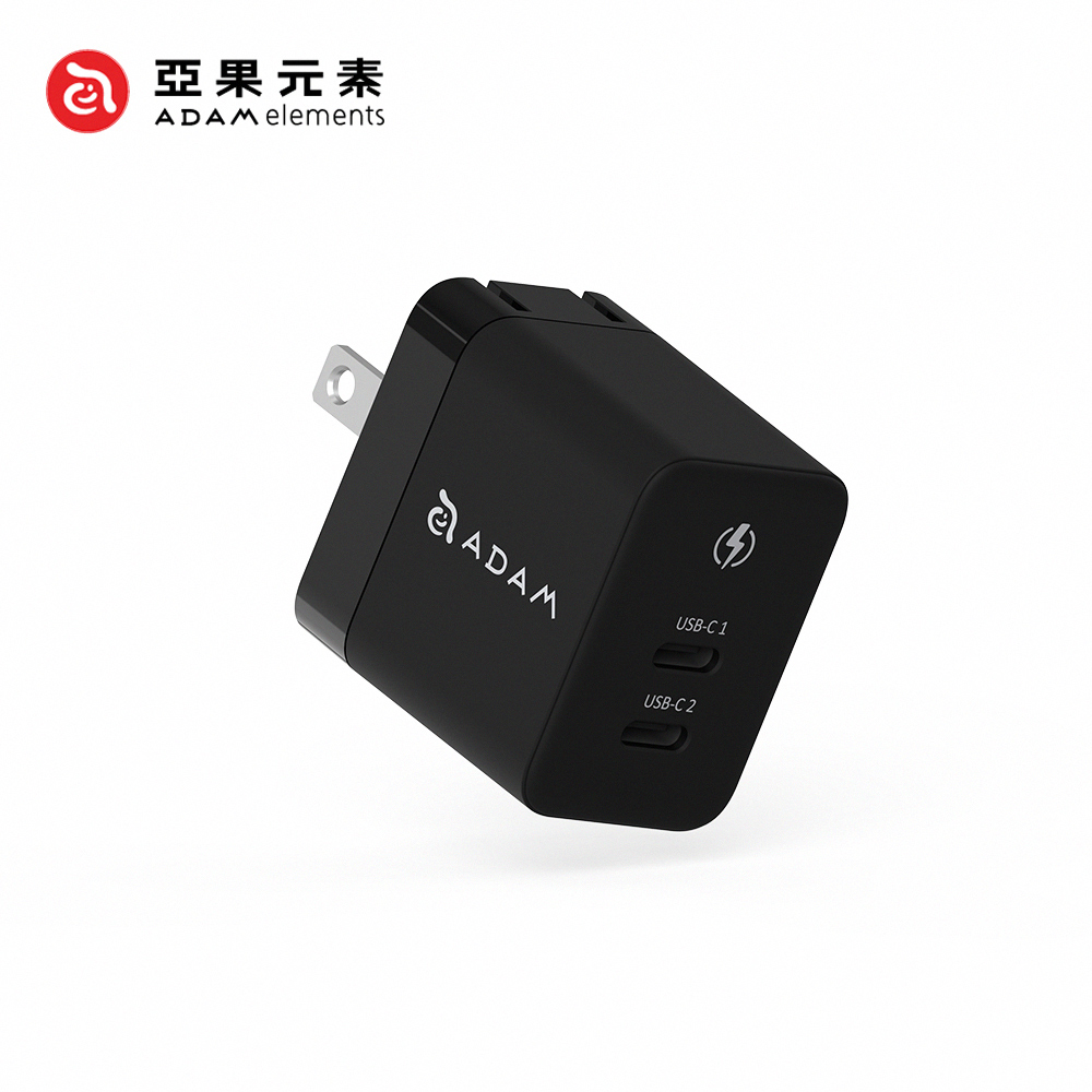 【亞果元素】OMNIA X35C GaN 35W 雙孔智慧分流迷你快速電源供應器/充電器-黑色