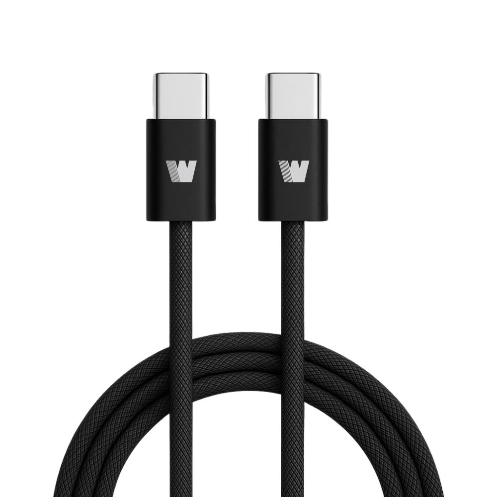 Wephone C to C 60W PD3.0 尼龍編織充電傳輸線1.2M-夜幕黑