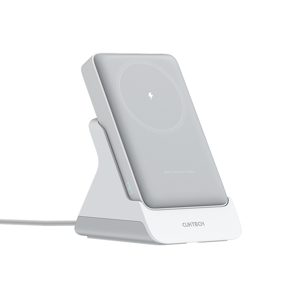 【Wh+CCC標示】CUKTECH 酷態科 20W 無線磁吸 行動電源 10000mAh 附支架 (WPB100N)-灰色