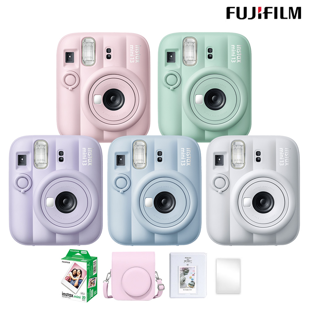 贈皮套20張底片組合 FUJIFILM 富士 instax mini 13 拍立得相機 公司貨 - 珊瑚綠