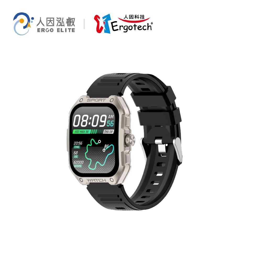 ERGOLINK 人因 SW322 綺跡 Ai GPS 智慧通話腕錶-銀河黑