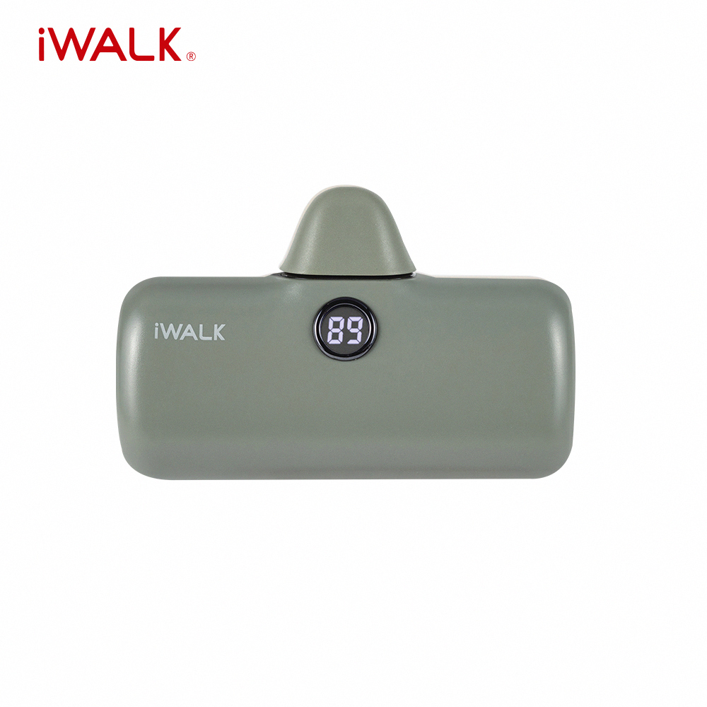 【iWALK】Pro 五代 Type-C 快充數顯版 直插式口袋電源 行動電源 4800mAh(安卓/iPhone17適用)(有標示Wh)-叢林綠