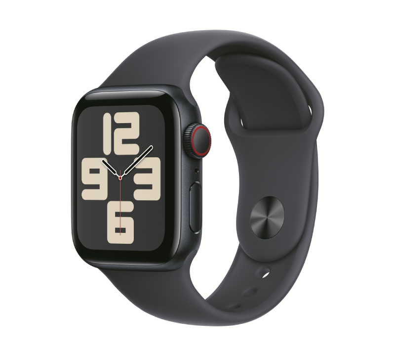 【限時優惠】Apple Watch SE 2024 LTE 44mm 午夜色鋁金屬-午夜色運動型錶帶-M/L