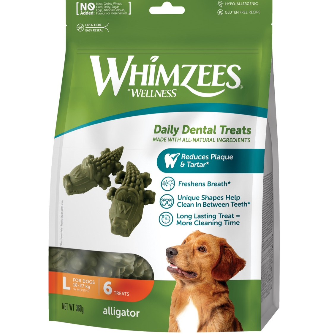 唯潔 WHIMZEES潔牙骨 鱷魚超值包L號 減少牙垢 防牙周病 VOHC認證 狗潔牙骨 最新效期