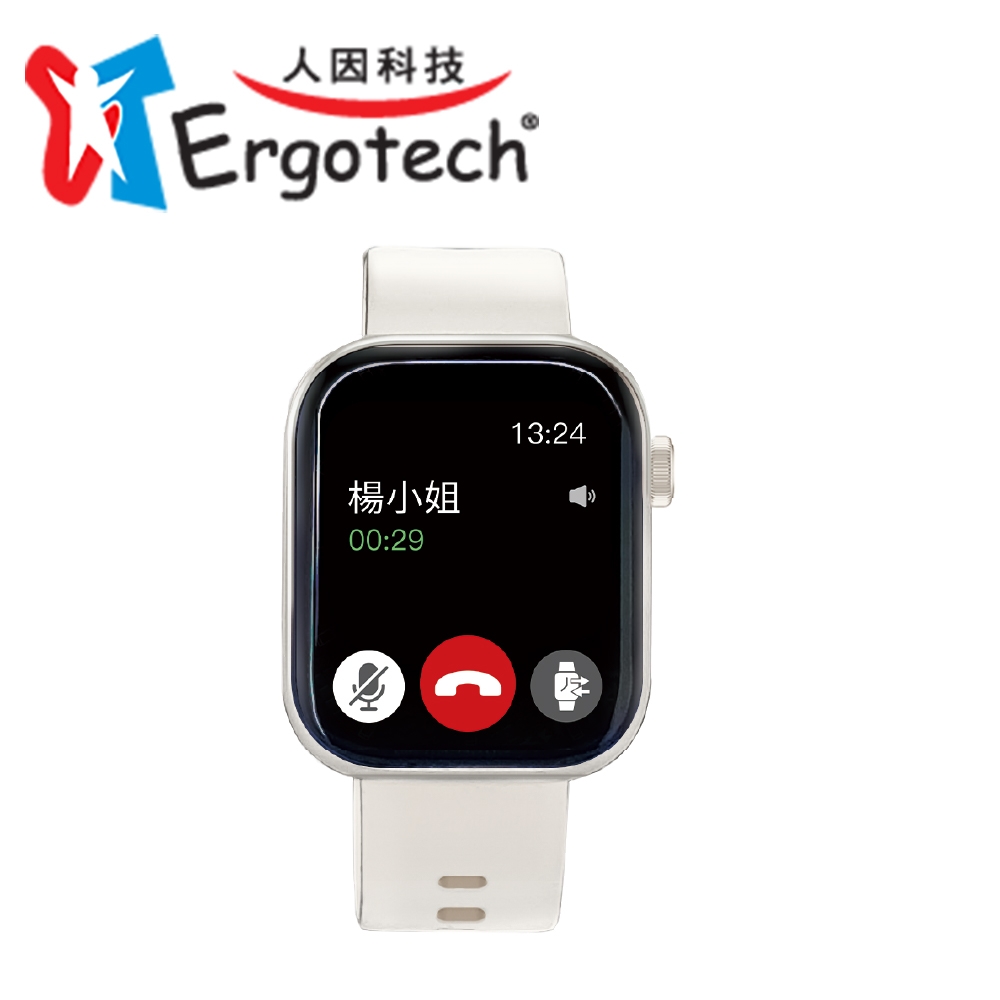 ERGOLINK 人因科技 2.01"心率血氧藍牙通話腕錶-星曜銀 SW202S