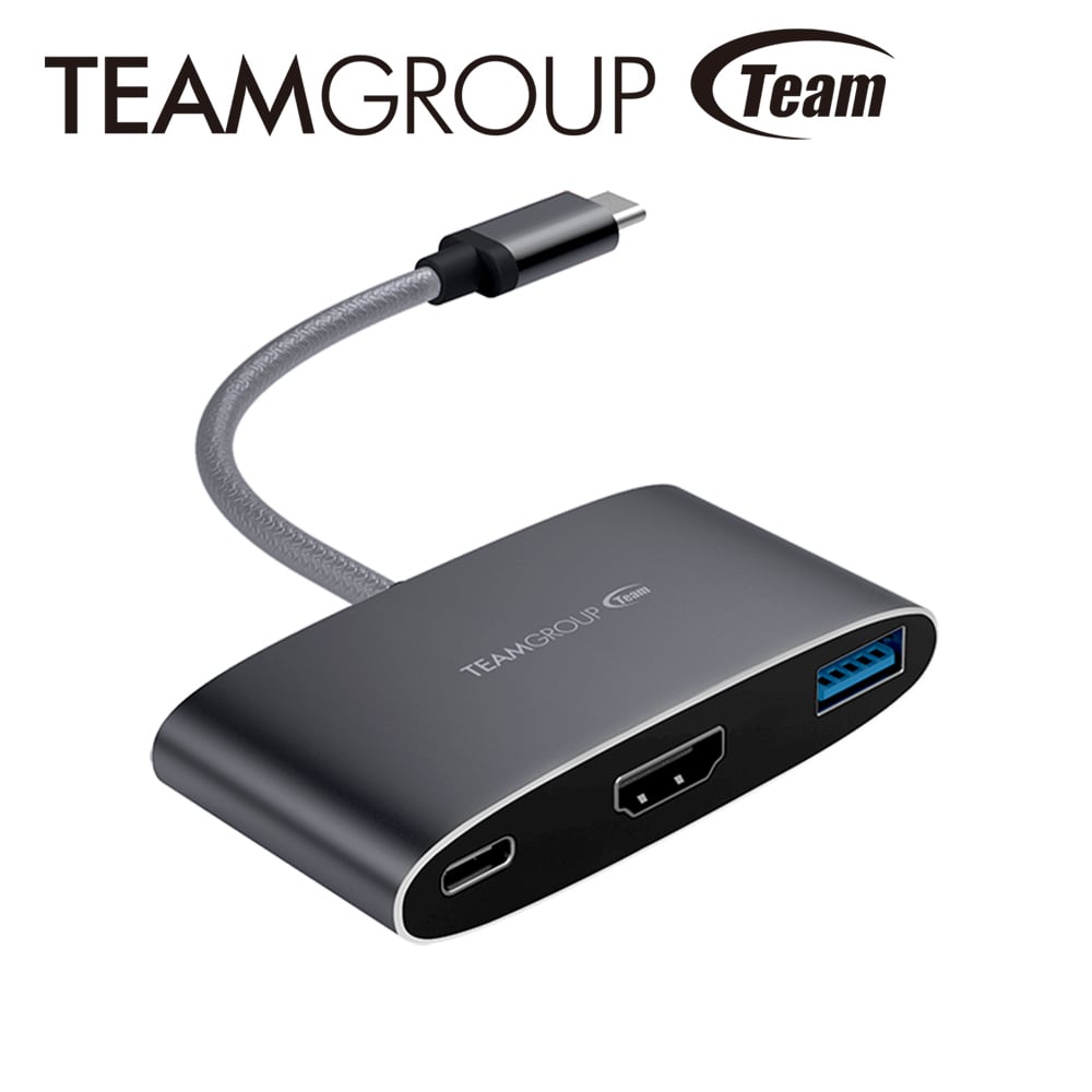 TEAM十銓科技 Type C 3合1 HUB轉接器 TWT01 灰色