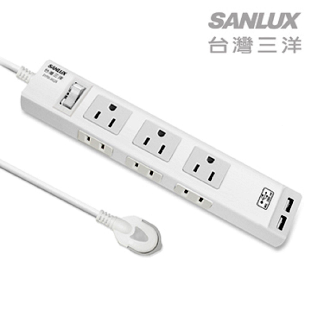 SANLUX台灣三洋超安全USB轉接延長電源線-6座單切(SYPW-X612A)