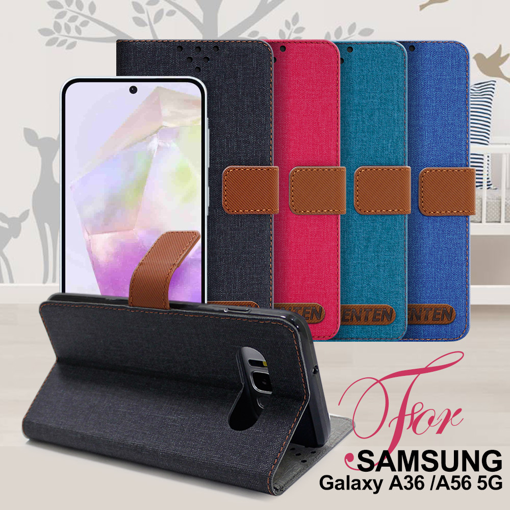 GENTEN for Samsung Galaxy A36 / A56 5G 自在文青風支架皮套-黑
